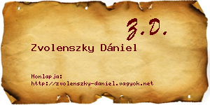Zvolenszky Dániel névjegykártya