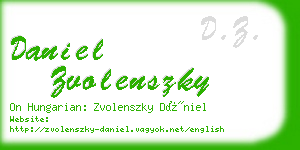 daniel zvolenszky business card